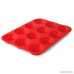BahHoki Essentials Non-Stick 12 Cup Silicone Baking Pan for Cupcakes Mini Cakes and Muffins - Easy to Clean - B01JGP25CU